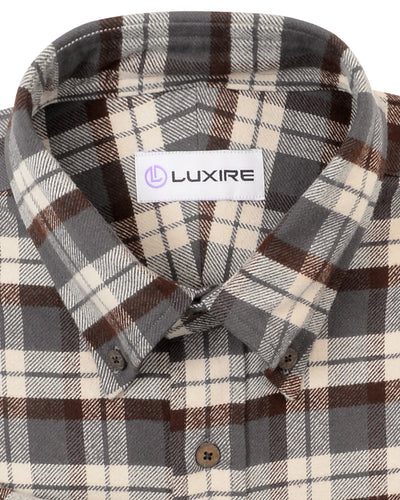 Brown Ecru Checks Flannel Shirt