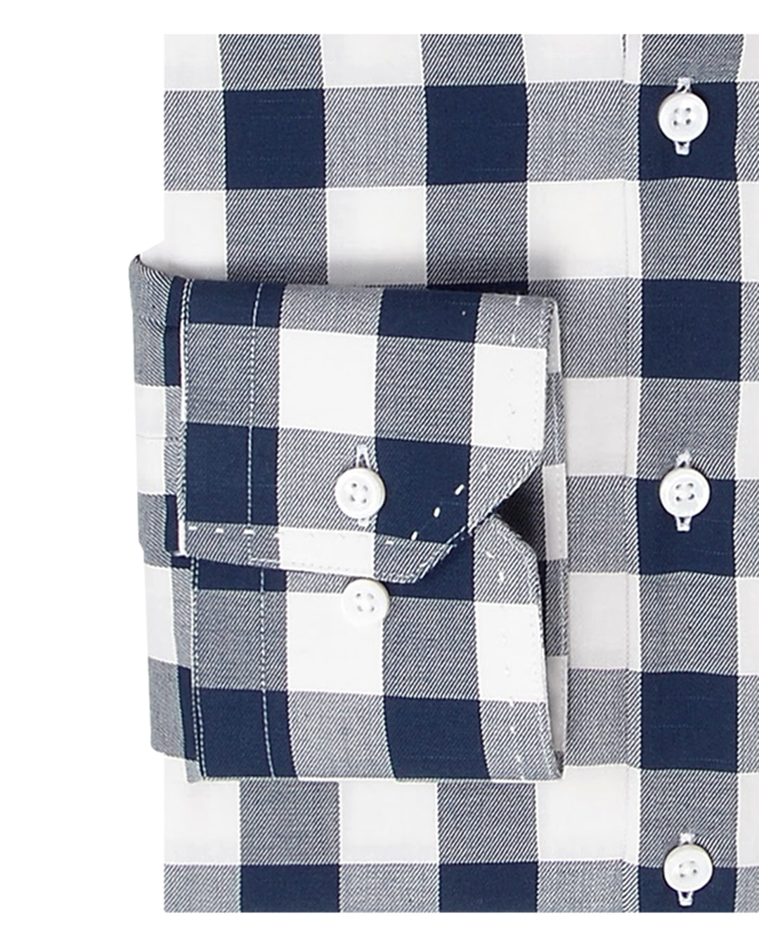 Navy White Windowpane Gingham Soft Twill - 3