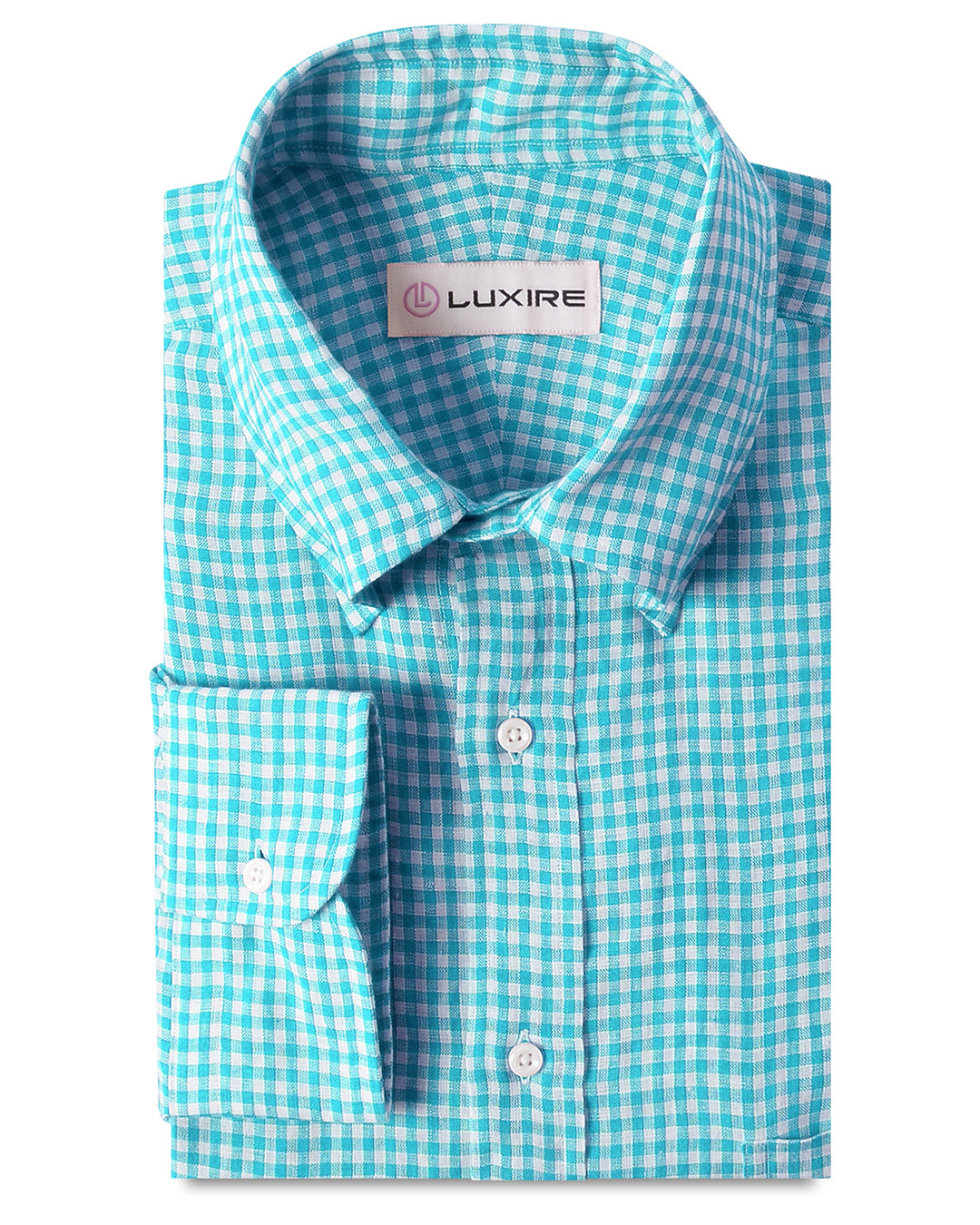 Blue Mini Gingham Linen - 1