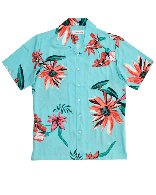 Firozi Printed Flower Shirt