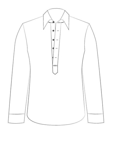 Pullover Shirt in Pale Red White Pin Stripes Seersucker