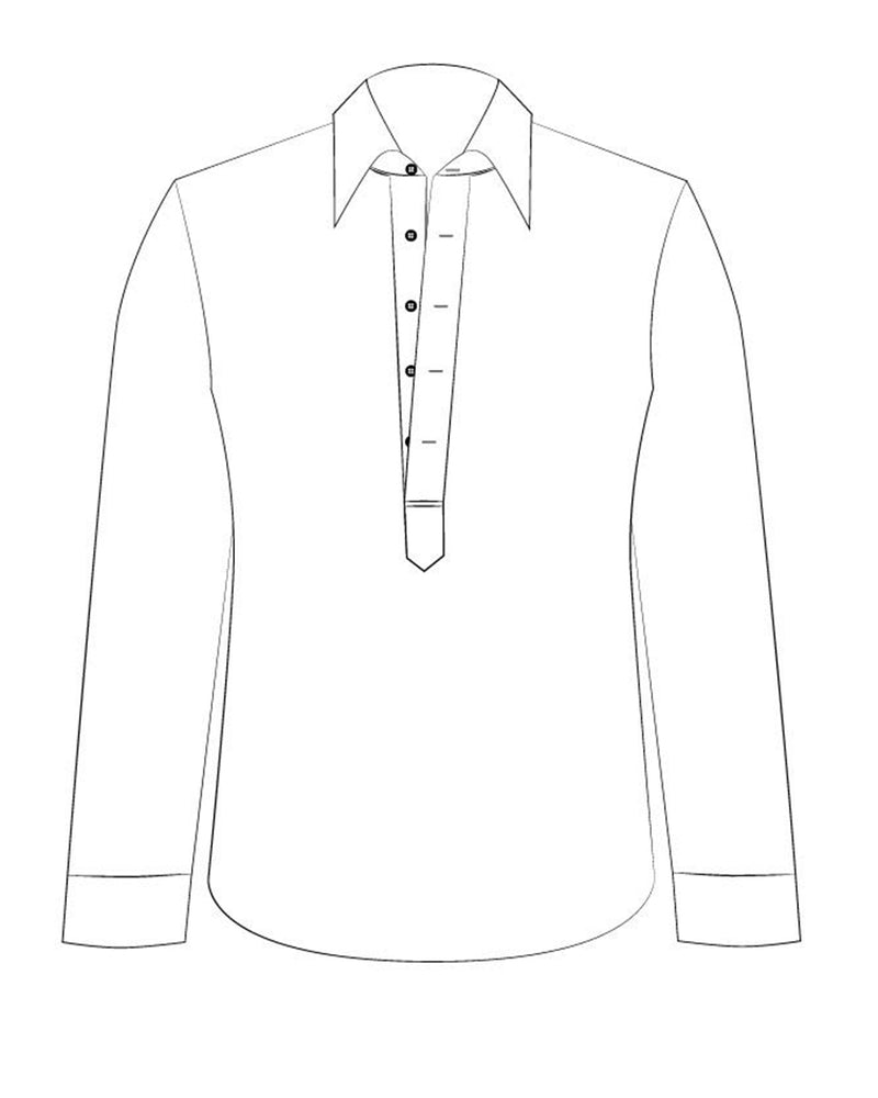 Pullover Shirt in Pale Red White Pin Stripes Seersucker