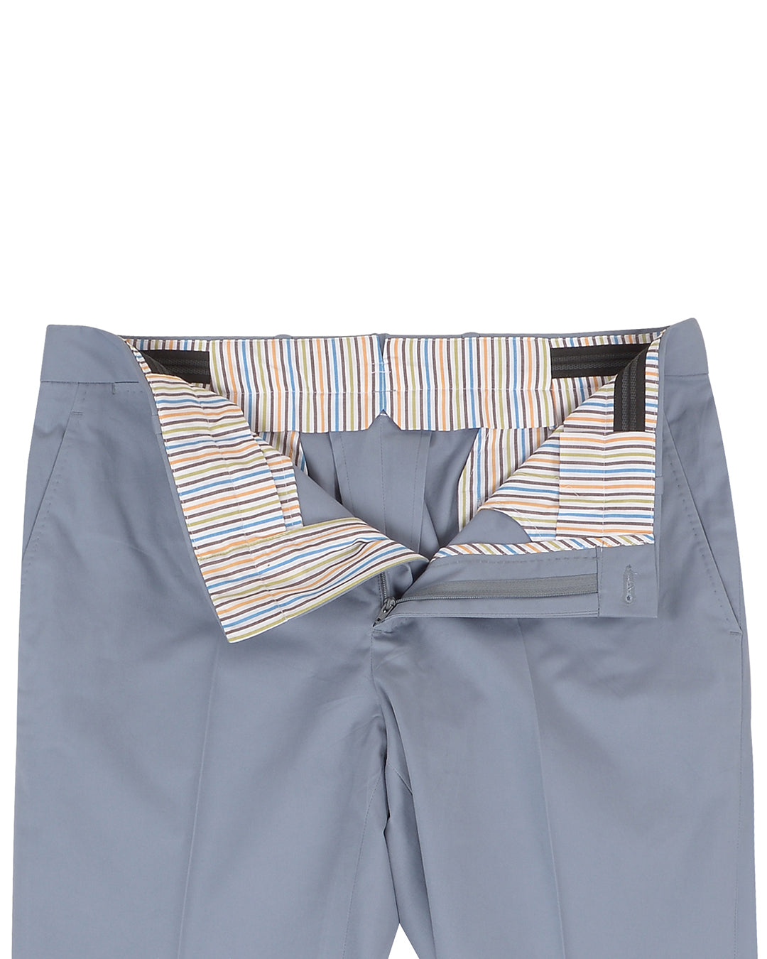 Soft Blue Grey Stretch Twill Pants - 3
