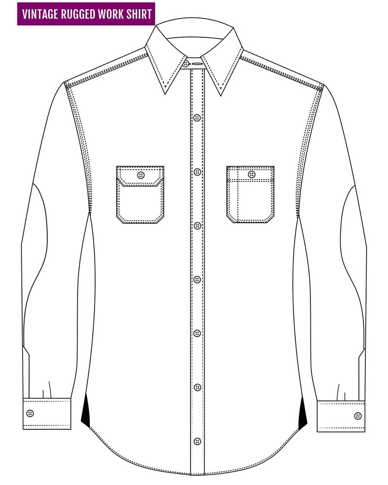 Blue Twill Flannel Work Shirt