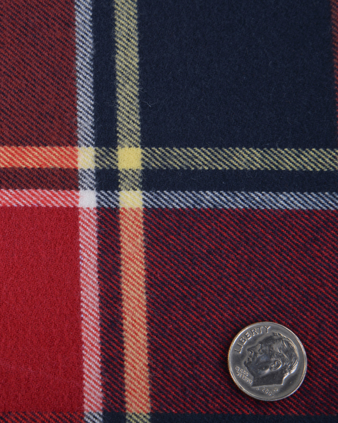 Red Navy Tartan Flannel Work Shirt - 4