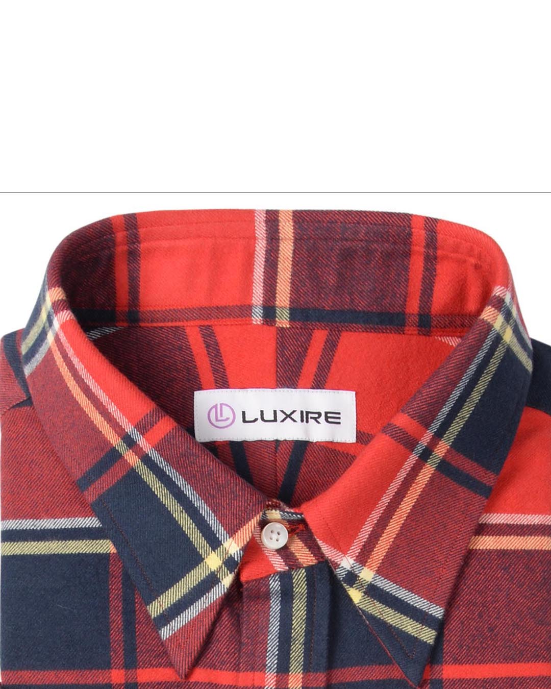 Red Navy Tartan Flannel Work Shirt