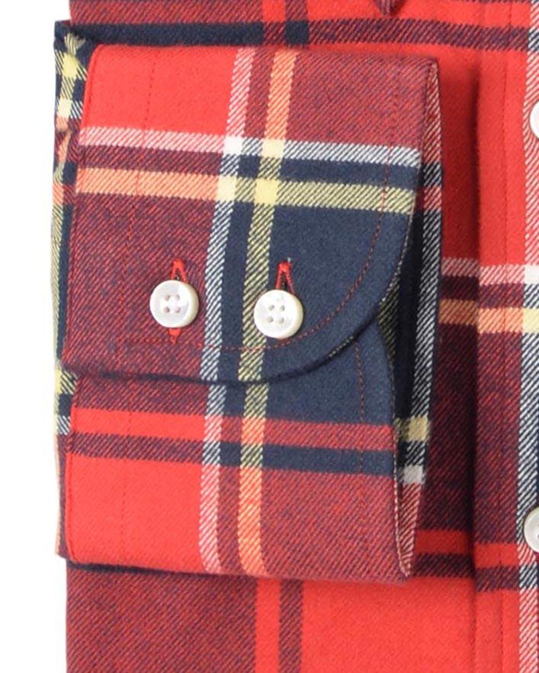 Red Navy Tartan Flannel Shirt