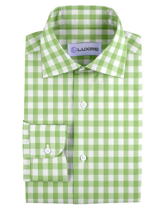 Light Apple Green Windowpane Checks