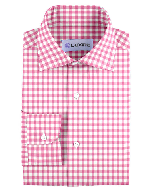 Bright Pink Bold Gingham on White