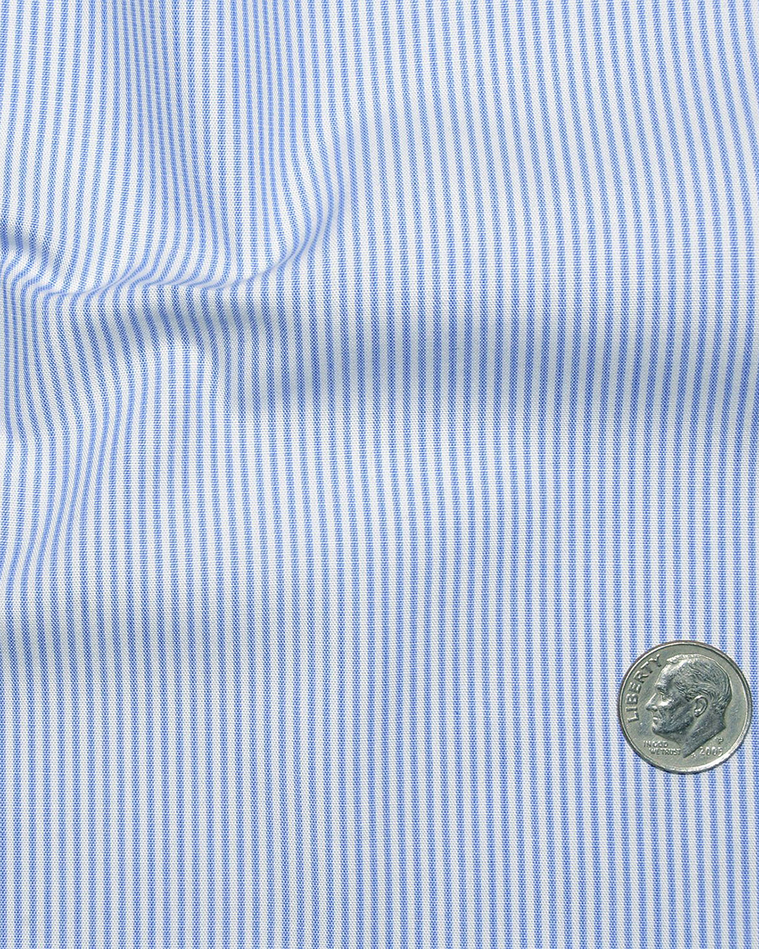 Blue on White Pin Stripes Dress Shirt - 5