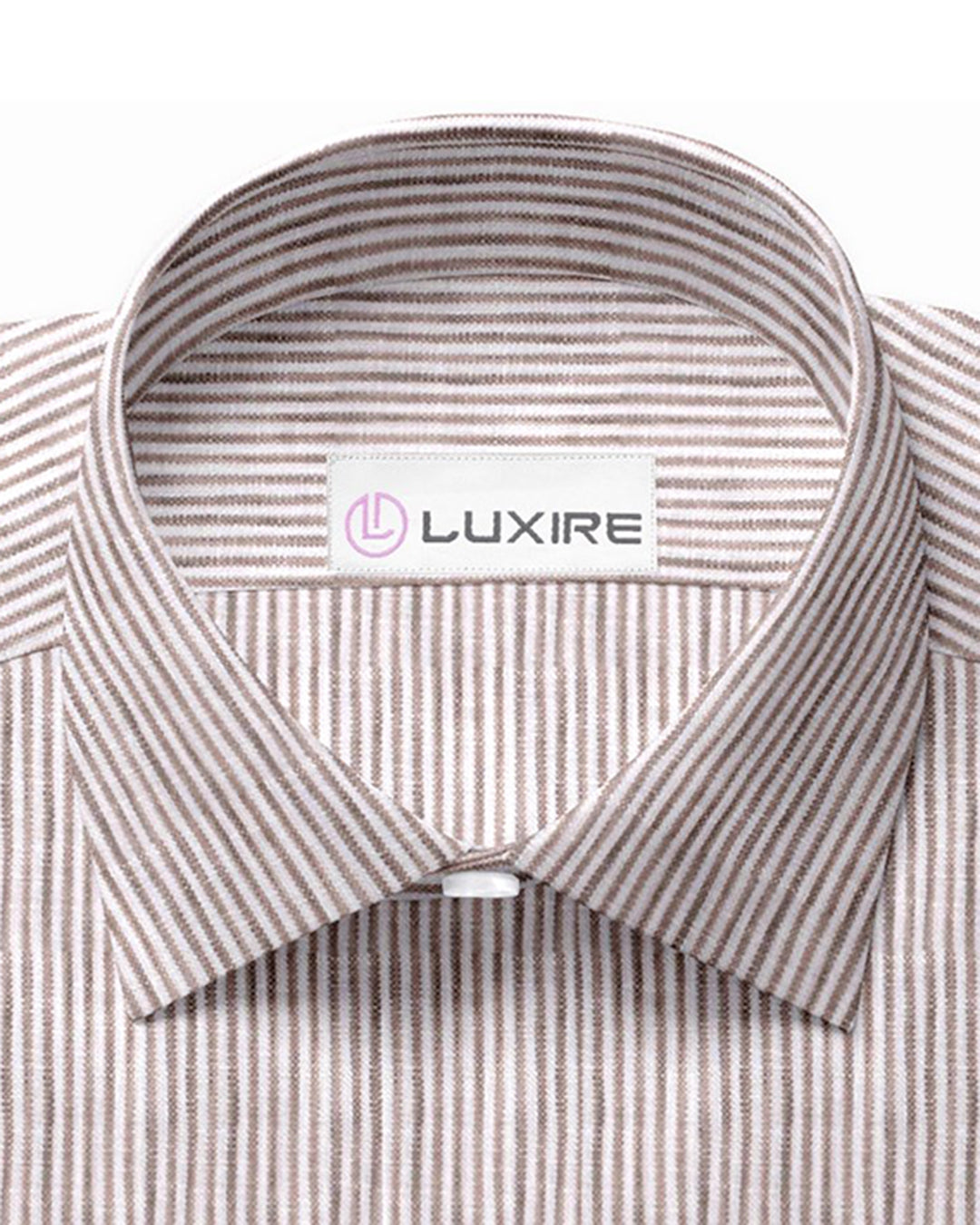 Albini Linen: Brown White Dress Stripes - 2