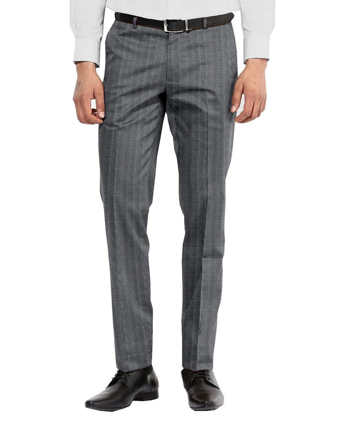 VBC Granite Grey Striped Wool Pants