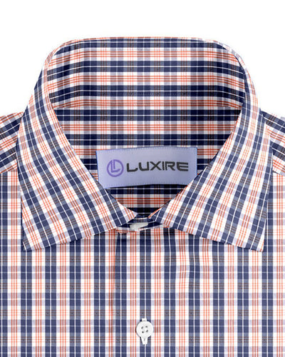 Navy Orange White Tartan Checks