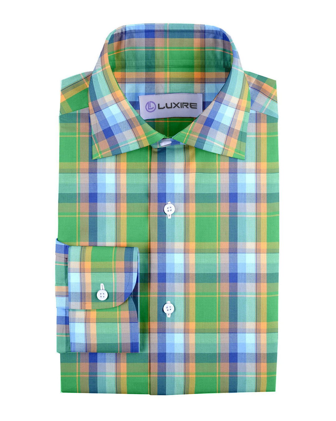 Green Yellow Blue Tartan Checks Twill - 1