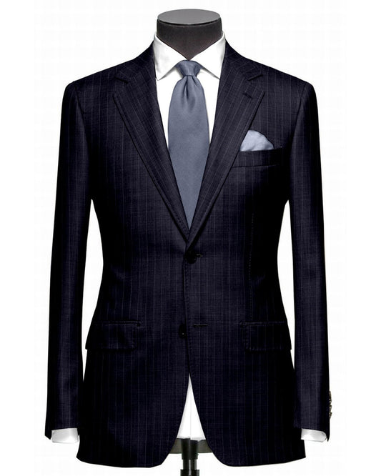 Dugdale Fine Worsted - Navy Pin Stripe Jacket