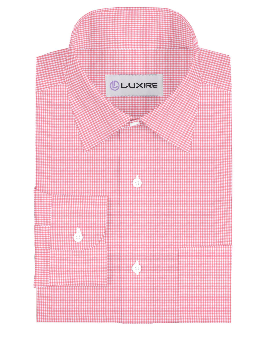 Cotton Linen: Dark Peach Gingham Checks - 1