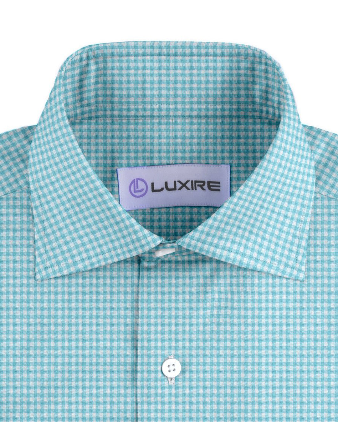 Linen:Aqua Blue Mini Gingham - 2