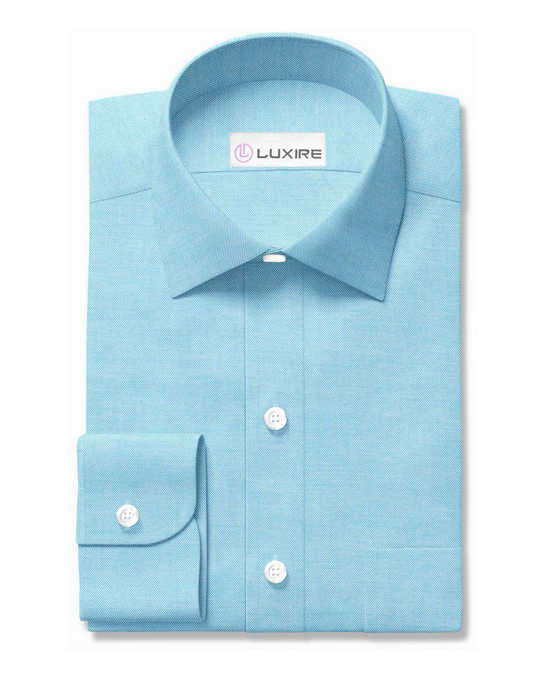 Turquoise Blue Pinpoint Oxford