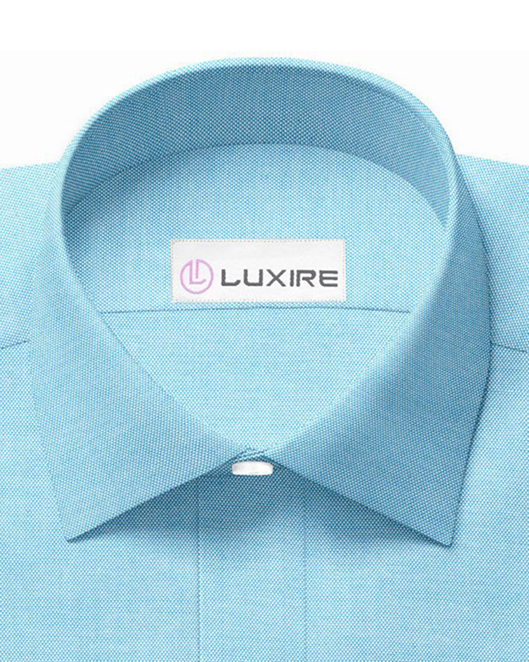 Turquoise Blue Pinpoint Oxford - 2