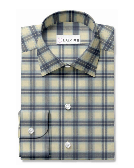 Ecru Grey Light Plaid