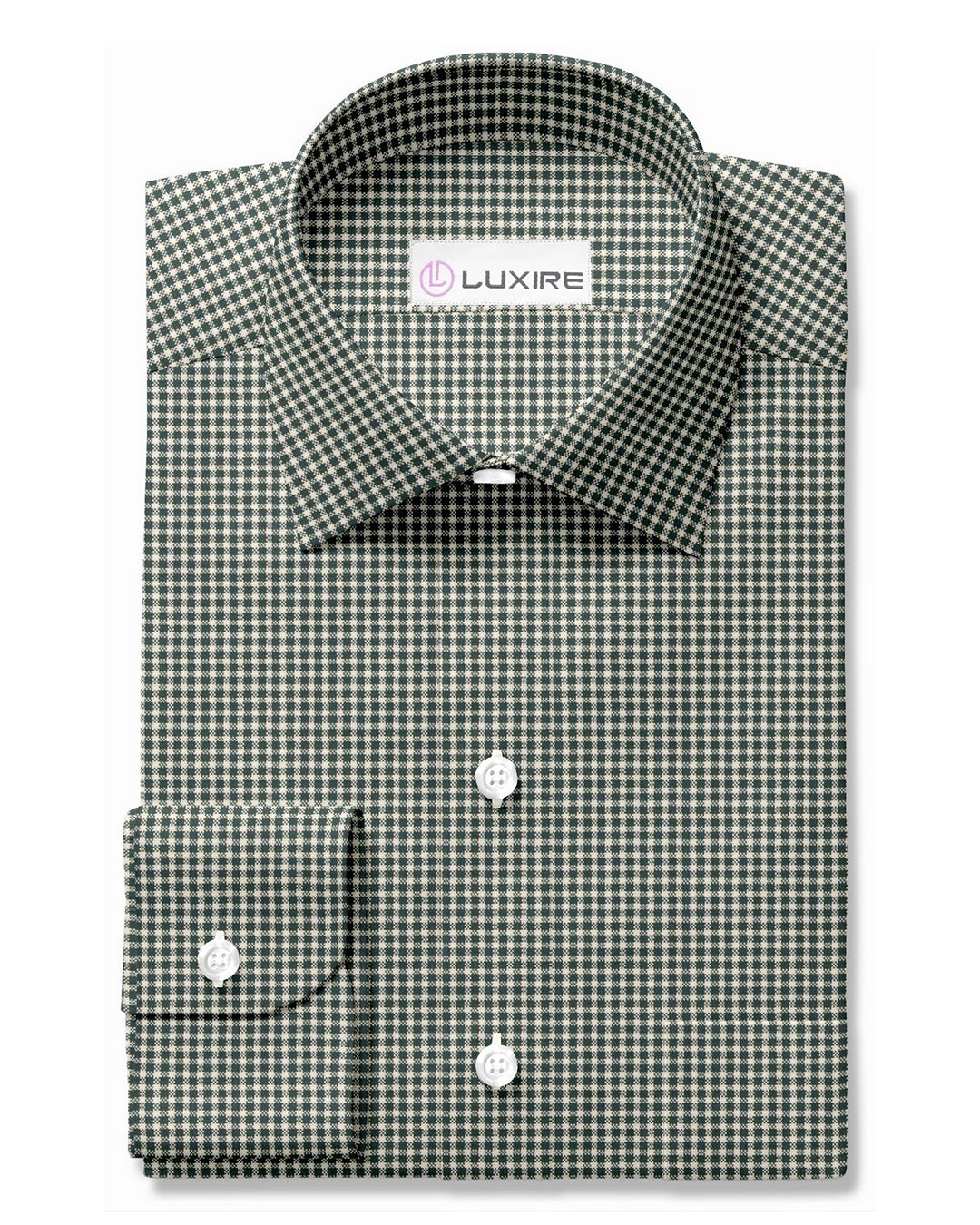 Dark Green Gingham Oxford - 1
