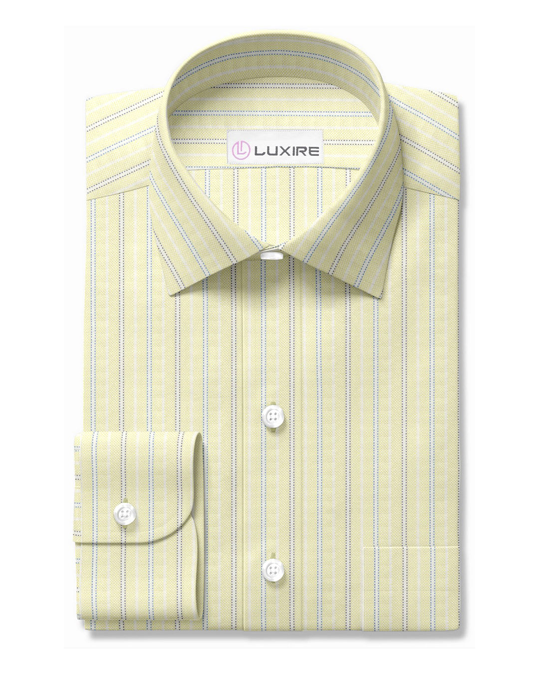 Classic Oxford: Pale Yellow with Blue Stripes