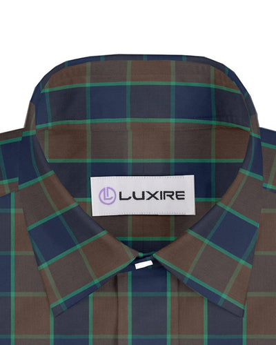 Navy Brown Green Large Checks