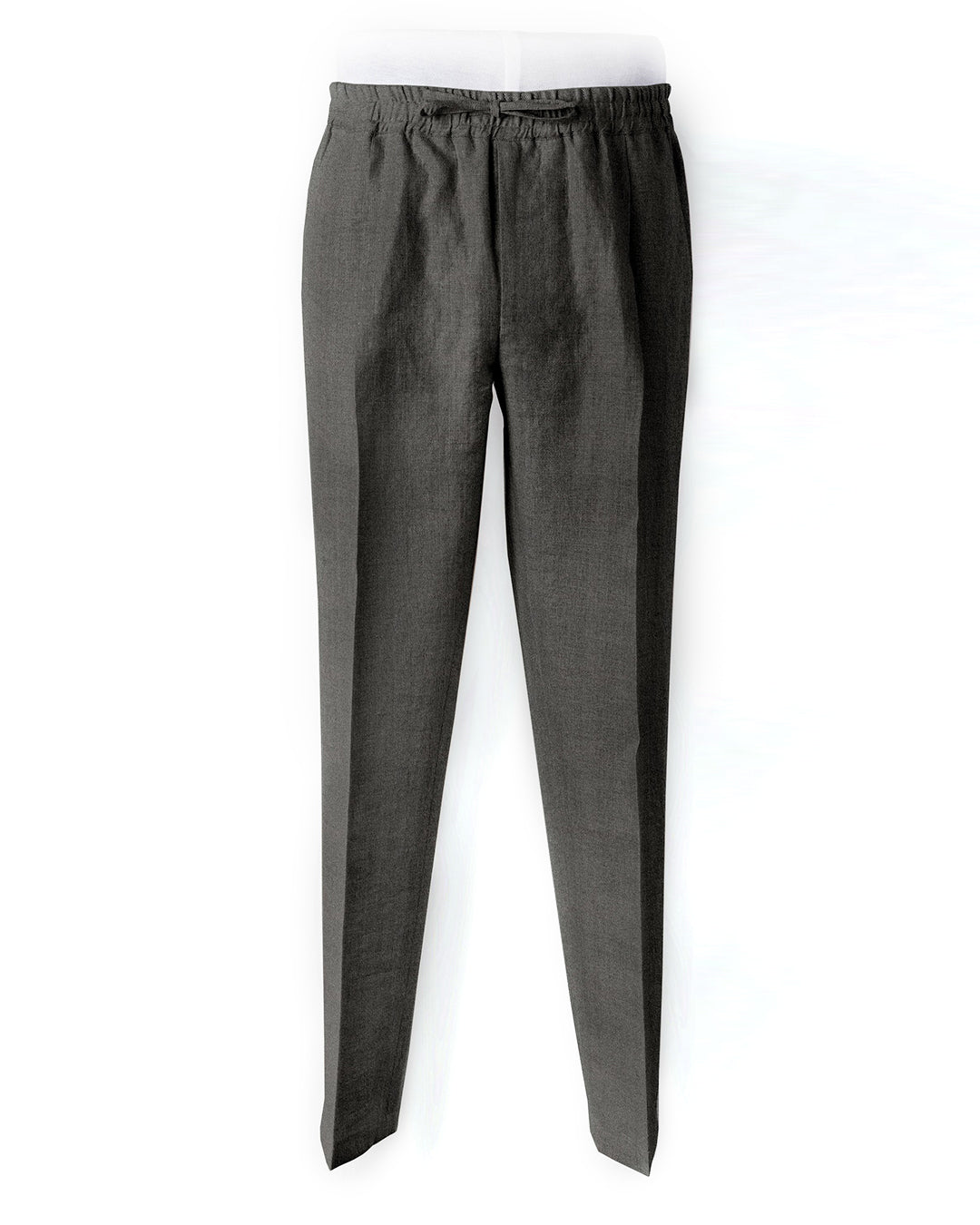 Ash Grey Twill Drawstring Pants - 1