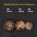 Middle Brown Horn Button