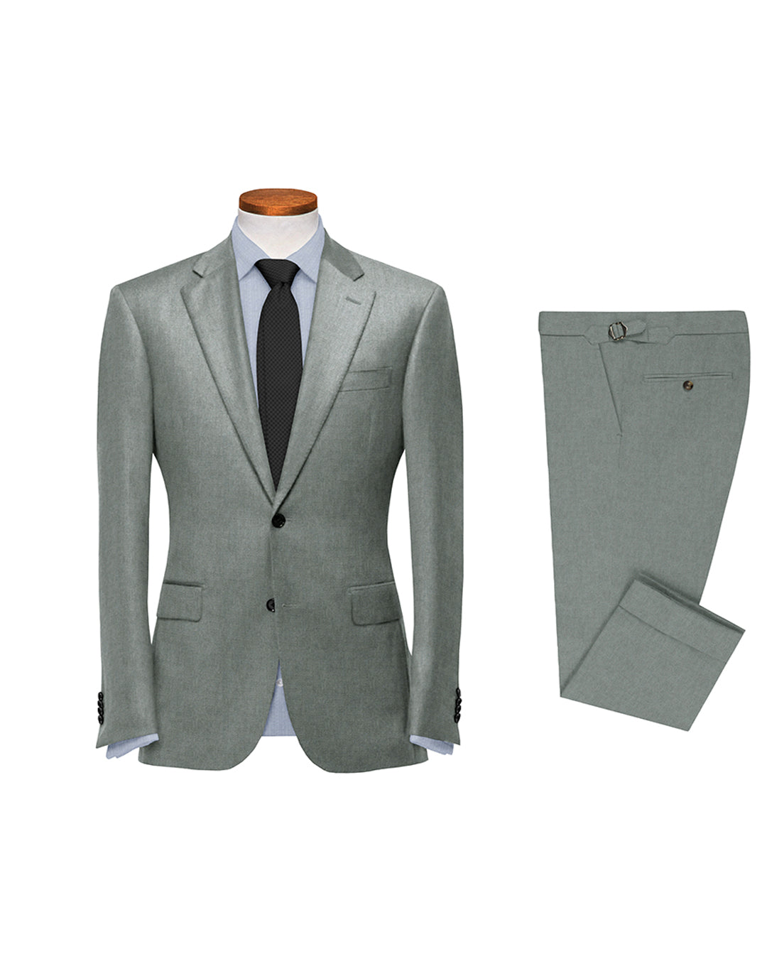 Dugdale Flannel: Light Grey Twill 14 Oz Suit - 1