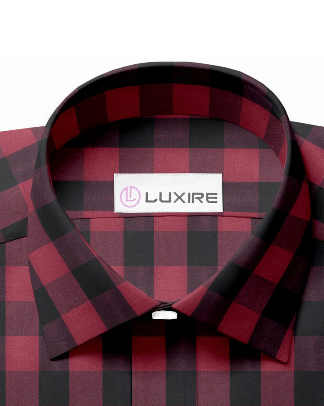 Friday Shirt:Ruby Red Black Macro Gingham - 2
