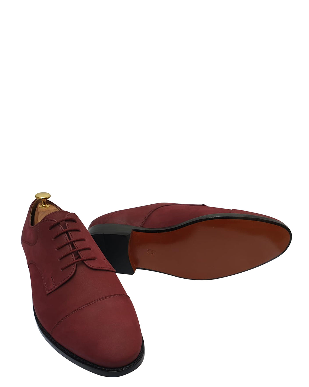 Nubuck Captoe Derby Burgundy