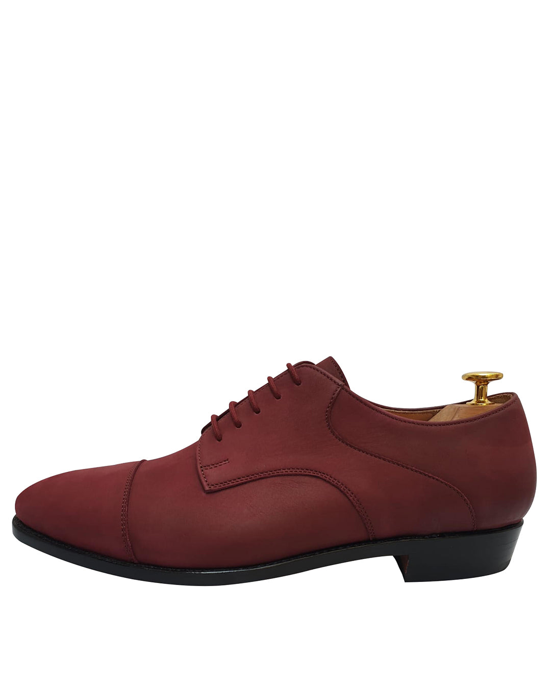 Nubuck Captoe Derby Burgundy