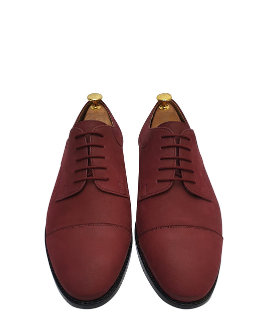 Nubuck Captoe Derby Burgundy