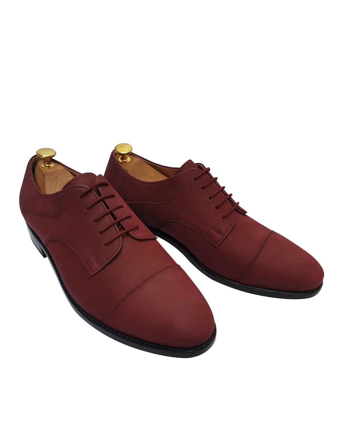 Nubuck Captoe Derby Burgundy