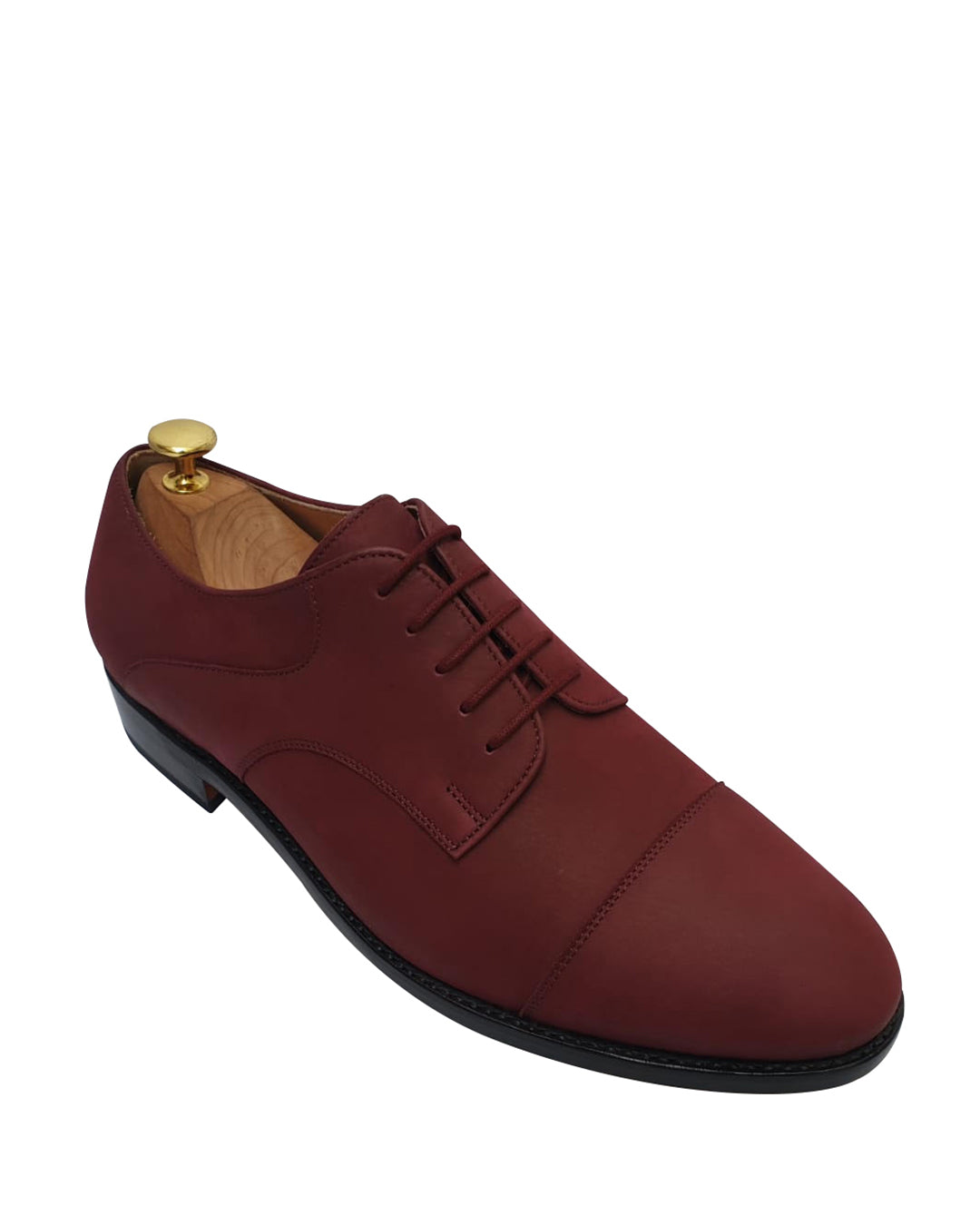 Nubuck Captoe Derby Burgundy