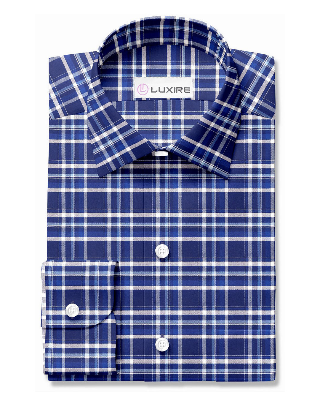 Easy-to-Iron Blue White Checks Shirt - 1