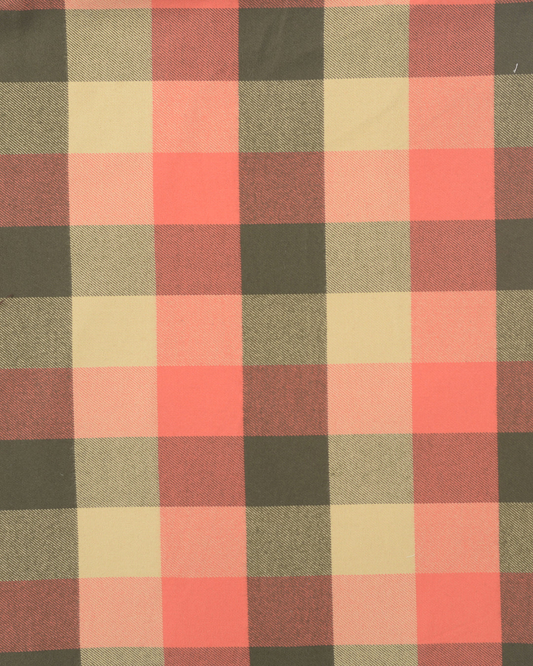 Orange Olive Tan Windowpane Twill Flannel - 4