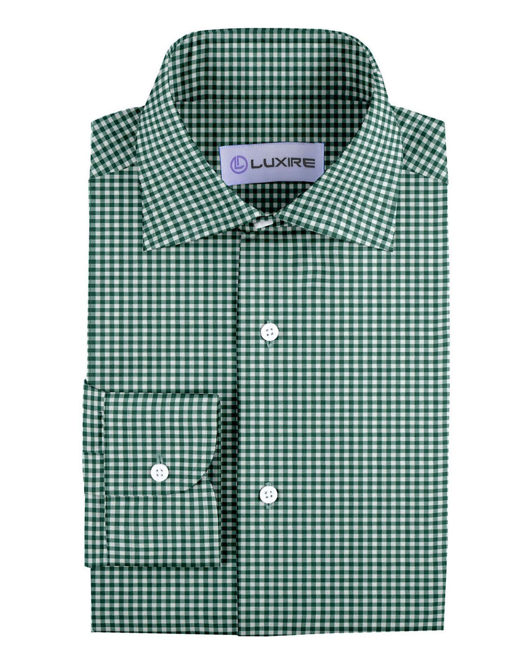 GINGHAM CHECKS BOTTLE GREEN WHITE - 1