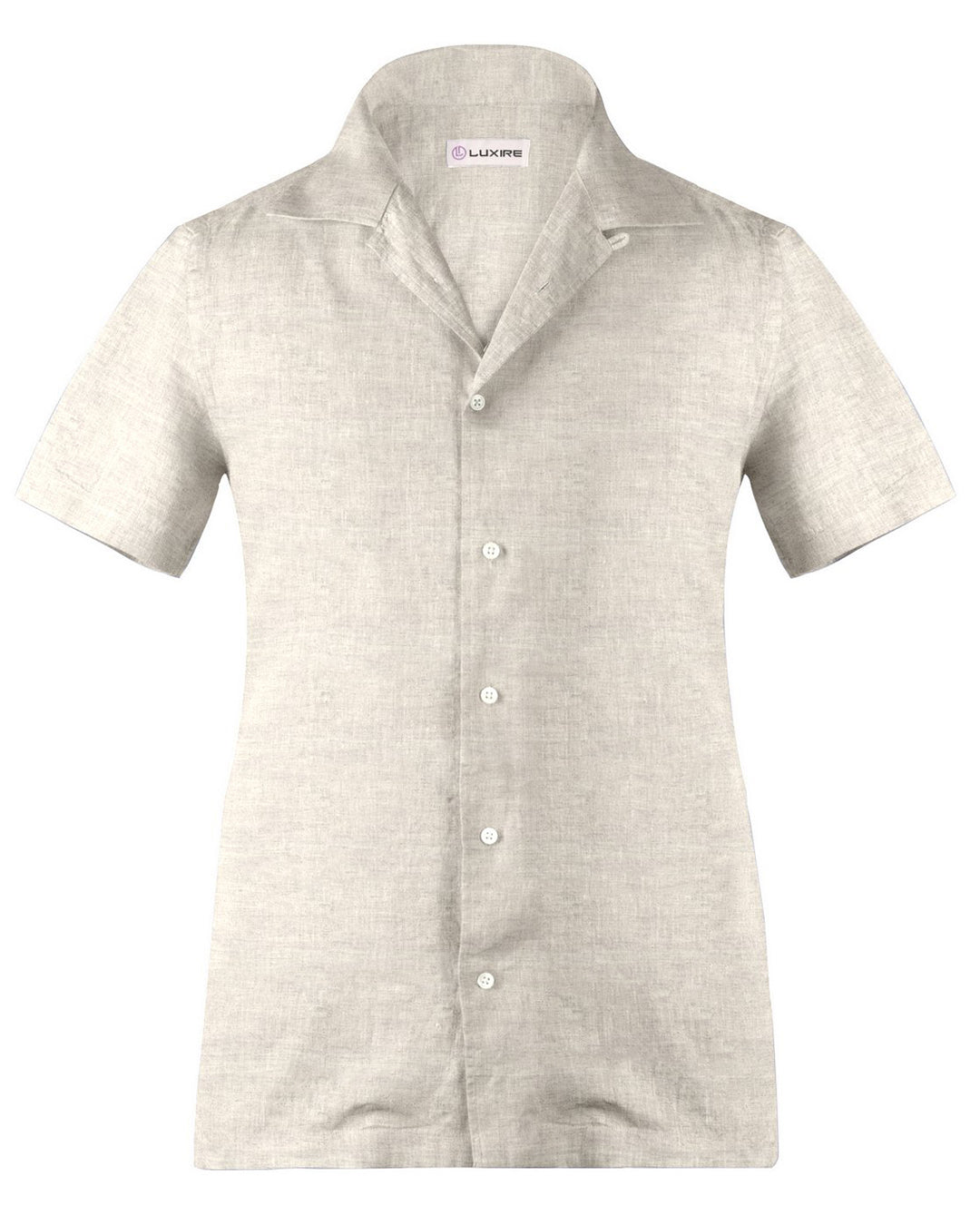 Camp collar PRESET STYLE in Sand Cotton Canvas Linen - 1