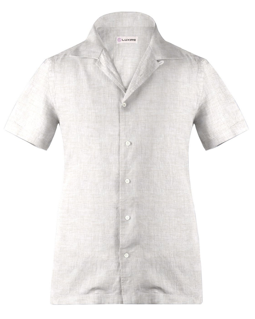 Camp collar PRESET STYLE in Ecru Textured Linen