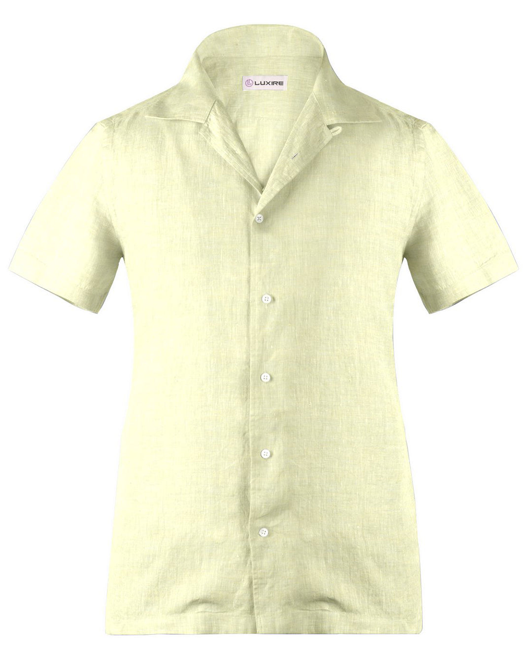 Camp collar PRESET STYLE in Pale Yellow Linen - 1